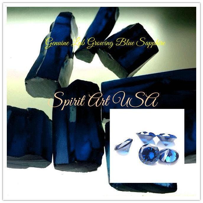 Blue Corundum @ Blue Sapphire Necklace - Blue Sapphire Pendant - 18KGP @ Sterling Silver - Unique Blue corundum 6 Petal Flower Necklace #695