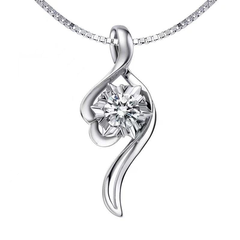 Genuine Moissanite Gemstone Necklace - GRA Certificate Round Cut Gemstone Jewelry Pendant 1 CT 6.5mm Gemstone Pendant #791