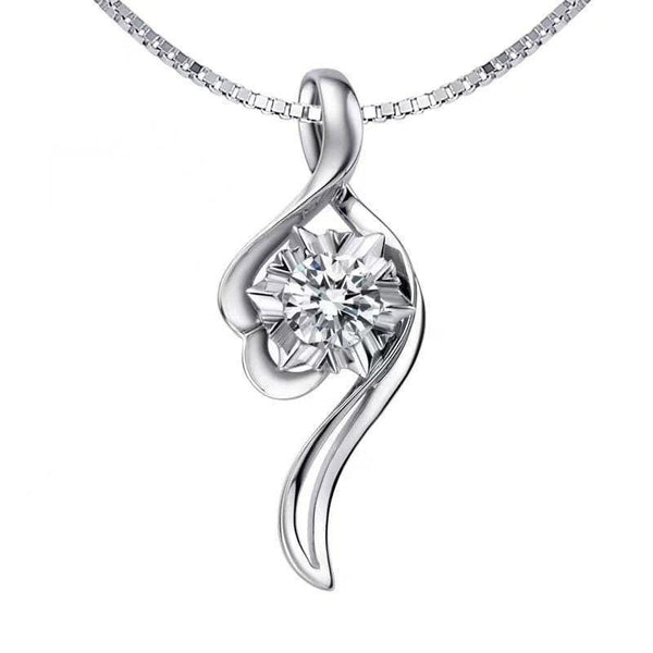 Genuine Moissanite Gemstone Necklace - GRA Certificate Round Cut Gemstone Jewelry Pendant 1 CT 6.5mm Gemstone Pendant #791