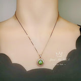 Rose Gold Peridot Necklace Sterling Silver Round Sunshine Large 4 CT Lab Green Peridot Pendant August Birthstone Green Jewelry #489