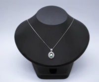 High Quality Emerald Necklace - 18KGP @ Sterling Silver - Halo May birthstone - Green Emerald Jewelry #365