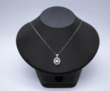 High Quality Emerald Necklace - 18KGP @ Sterling Silver - Halo May birthstone - Green Emerald Jewelry #365