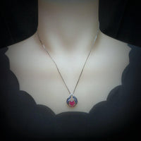 Ruby Necklace Sterling Silver Blue Sapphire Wing Jewelry 18kgp Hold Your Heart Red Ruby Jewelry #530