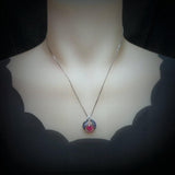 Ruby Necklace Sterling Silver Blue Sapphire Wing Jewelry 18kgp Hold Your Heart Red Ruby Jewelry #530