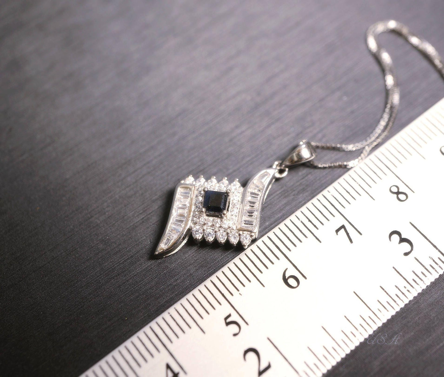 Genuine Blue Sapphire Necklace - High Quality Dainty Sterling Silver - Blue Sapphire Necklace