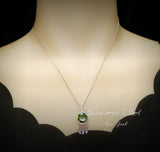 Large Green Peridot Necklace - 18KGP @ Sterling Silver - dreamcatcher Necklace - August Birthstone - Dream Catcher Peridot Pendant #690