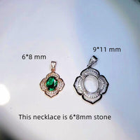 Tiny Emerald Necklace - Rose Gold or white gold 18kgp @ Sterling Silver - Flower of Life Style Green Gemstone pendant May Birthstone #121