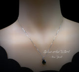 Peridot Necklace - Simple Classic Teardrop Green Peridot Pendant - 18kGP & 925Sterling Silver - Large 3.5 CT Green Peridot - Pear Cut #579