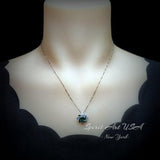 Tiny Square Emerald Necklace - 18kgp @ Sterling Silver - Gemstone Windmill Necklace - Mini Green Emerald Jewelry #304