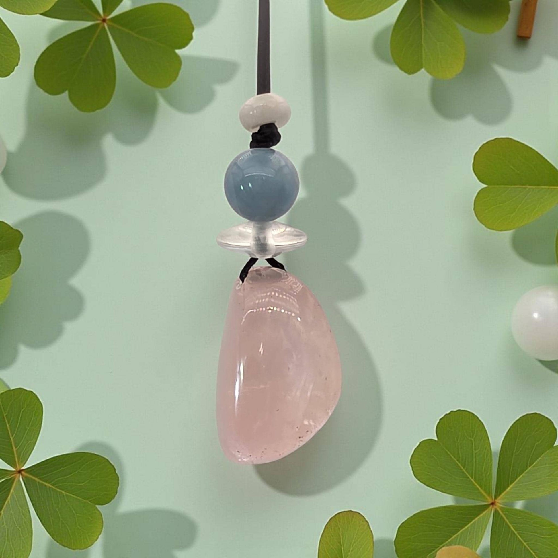 Large rose quartz Quartz Necklace Aquamarine Pendant Leather cord Raw Rose Quartz Jewelry Chain UP to 30" chunky stone jewelry #2343