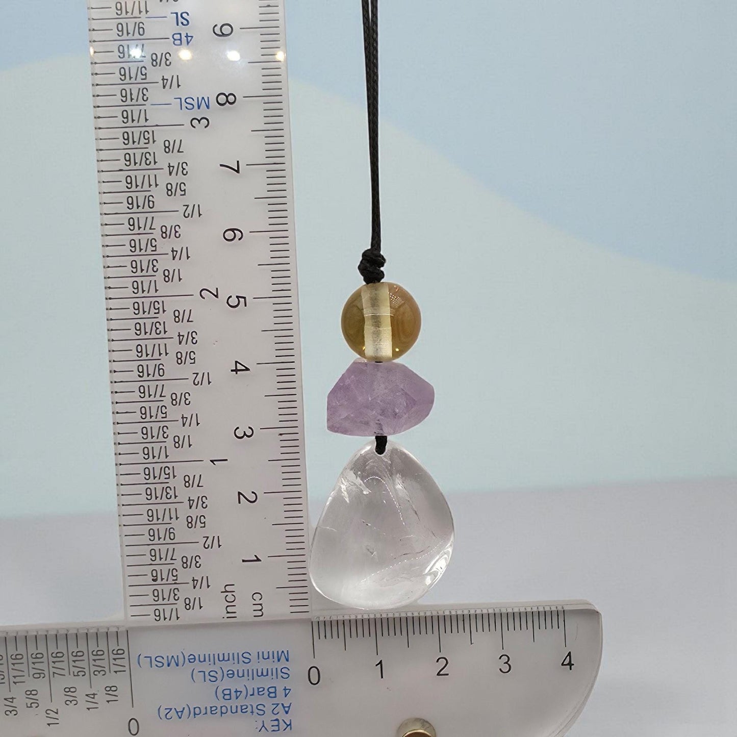 Large Chunky Clear Quartz Necklace Amethyst citrine Pendant Leather cord , Large Size Raw CRYSTAL Jewelry Long Chain UP to 30" #2338