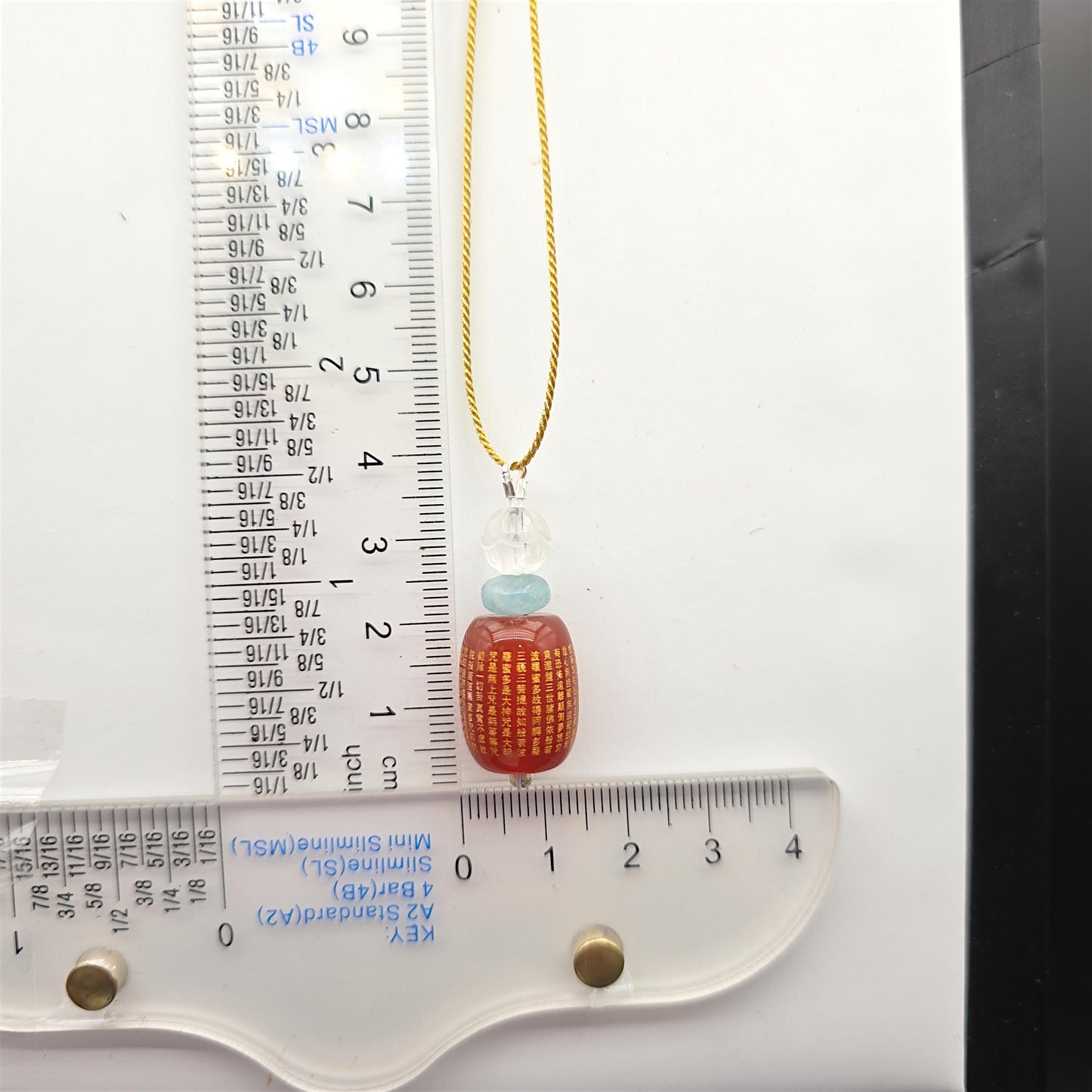 Red Carnelian Heart Sutra Pendant Necklace, Clear Quartz Lotus Spiritual Buddhist Protection Amulet chunky stone jewelry #2330