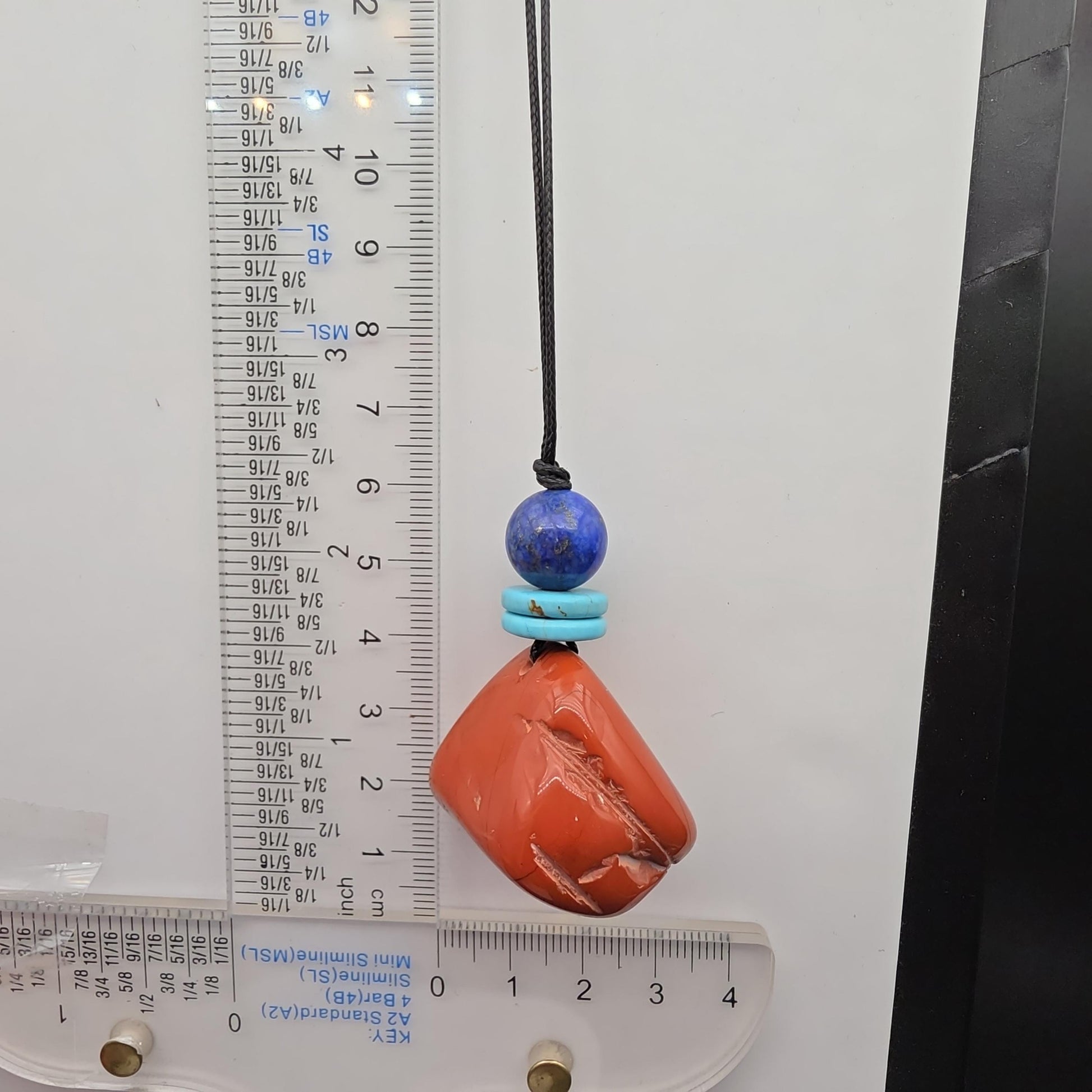 Red Jasper Rough Cut Pendant Necklace, Lapis Lazuli Turquoise Beads Leather Cord, Grounding Men's Boho chunky stone jewelry #2329