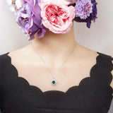 Diopside Sunburst Necklace • Sterling Silver Green Gemstone Halo Pendant • Vintage Style Birthstone Necklace • Adjustable Chain Gift for Her