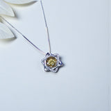 Genuine Citrine Necklace, Sterling silver David Star Jewelry 3 ct Citrine Pendant, November Birthstone - 18KGP @ Sterling Silver #1128