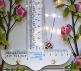 Sterling Silver Red Ruby Necklace 1.5 CT Solitaire Red Ruby Spiral Pendant Sterling Silver White Gold Plated July Birthstone #1130