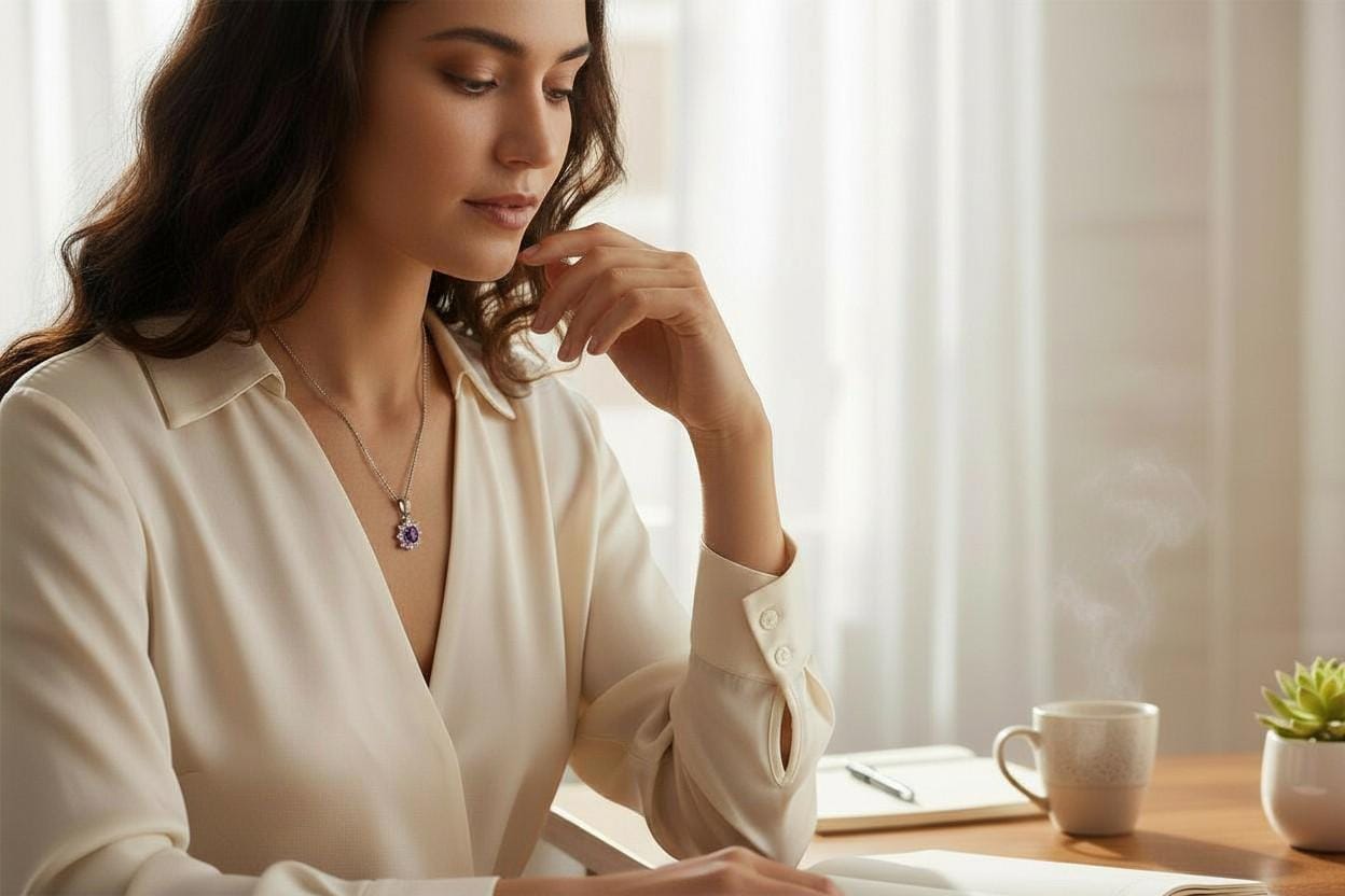 Sterling Silver Red Ruby Necklace 8mm 2CT Pigeon's blood Ruby Pendant 18k @ Sterling silver July Birthstone #1135