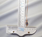 Rose Gold Blue Sapphire Necklace Sterling Silver 1 Ct Round Blue Gemstone Pendant Blue Sapphire Jewelry 1136