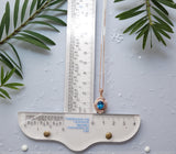 Rose Gold Sterling Silver Blue Topaz Necklace - Oval Cut 1.5 Ct Deep Blue Topaz pendant Adjustable Chin #1137