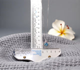 Square Brilliant Cut Blue Topaz Heart Necklace, 925 Sterling Silver 18k Gold Plated, Dainty Blue Gemstone Pendant, Romantic gift 1140