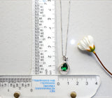 Emerald Necklace,Green Emerald Pendant, Teardrop Green Gemstone Necklace in White Gold Over Silver, May Birthstone Gift, Adjustable Chain
