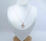 Clear Quartz Necklace, Crystal energy healing Jewelry, Rose Gold coated Sterling silver 5 ct Natural Clear quartz Pendant #1131