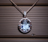 Clear Quartz Necklace, Crystal energy healing Jewelry, Rose Gold coated Sterling silver 5 ct Natural Clear quartz Pendant #1131