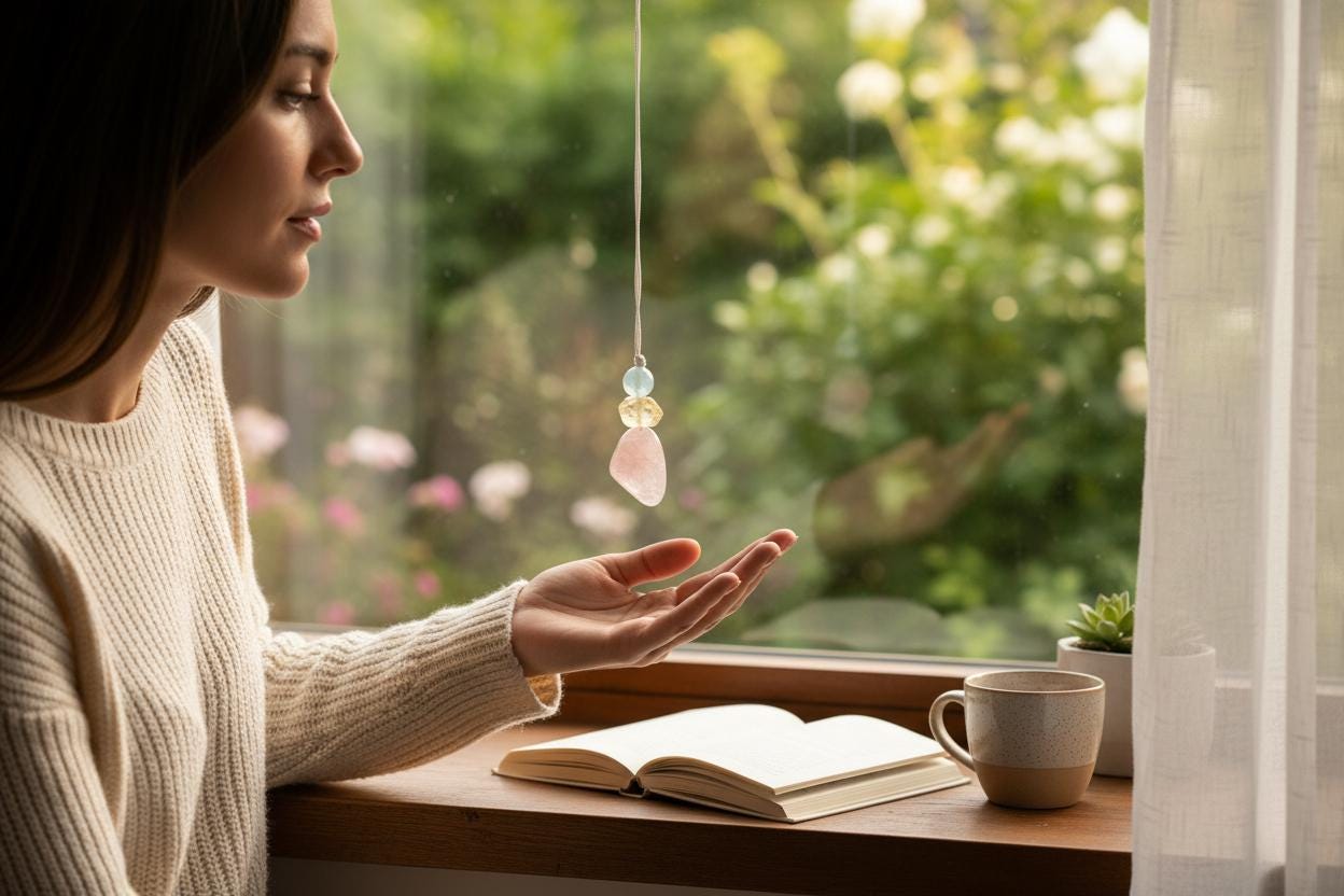 Rose Quartz Aquamarine Necklace, Natural Pink Crystal Chunky Pendant, Chunky Zen Gold Aura Accents, Adjustable Cord, Heart Energy #2069