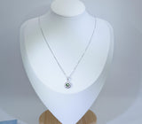 Green Diopside Flower Necklace, 925 Sterling Silver 18k Gold Plated, 5mm Round Gemstone Pendant, Dainty Minimalist Jewelry 1139