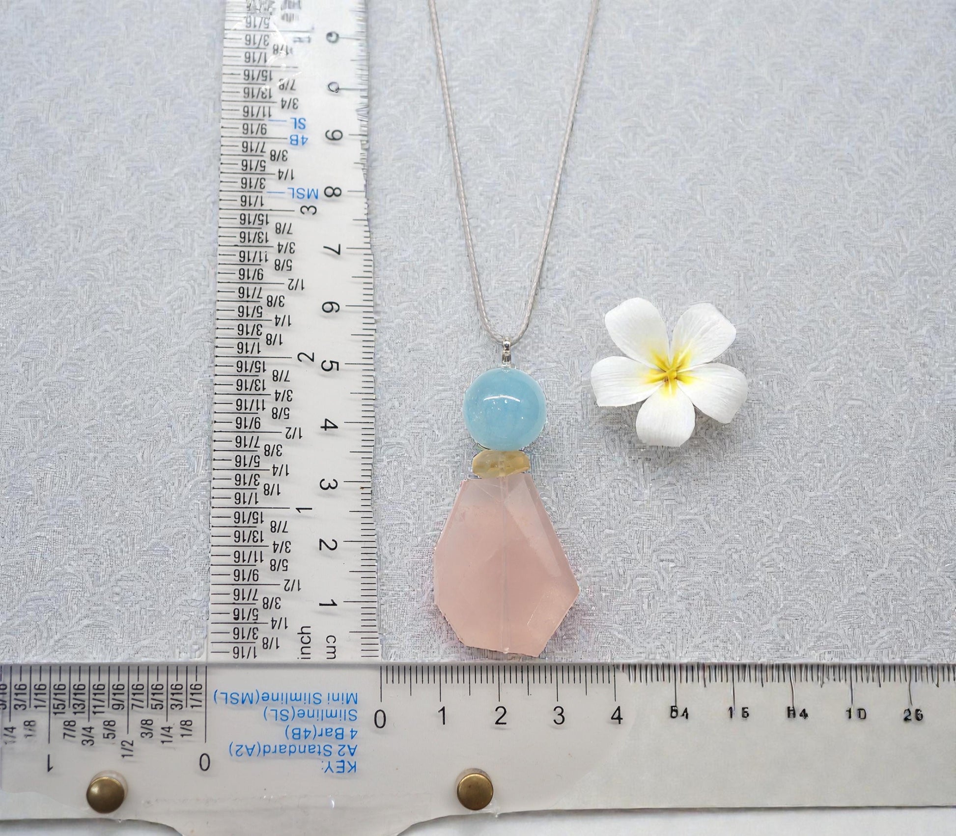 Chunky Rose Quartz & Aquamarine Necklace, Geometric Zen Jewelry, Natural Citrine Pendant, Adjustable Gray Leather, Birthstone Gift