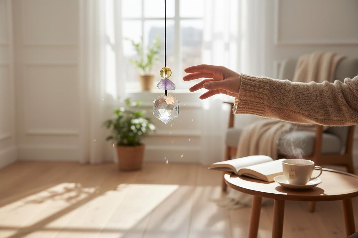 Natural Clear Quartz Hexagram Necklace, Star of David Pendant, Amethyst Citrine Healing Jewelry, Adjustable Cord Chunky Crystal quartz #2093