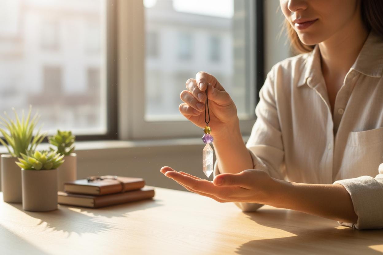 Natural Clear Quartz Amethyst Citrine Necklace, Raw Crystal Point Pendant, Adjustable Cord Chunky Healing Jewelry, Gift for Him #2089