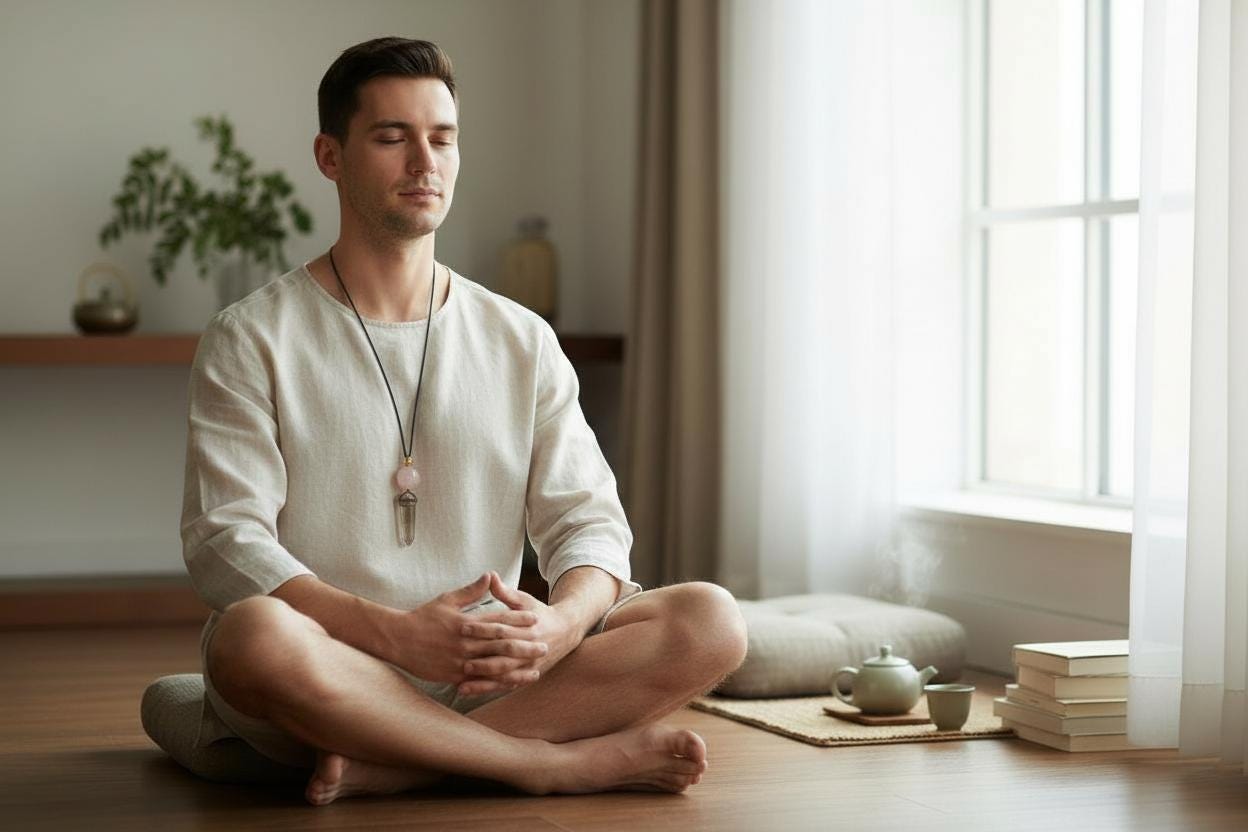 Chunky Smoky Quartz Point Necklace, Geometric Rose Quartz Pendant, Natural Crystal Jewelry, Adjustable Leather #2583