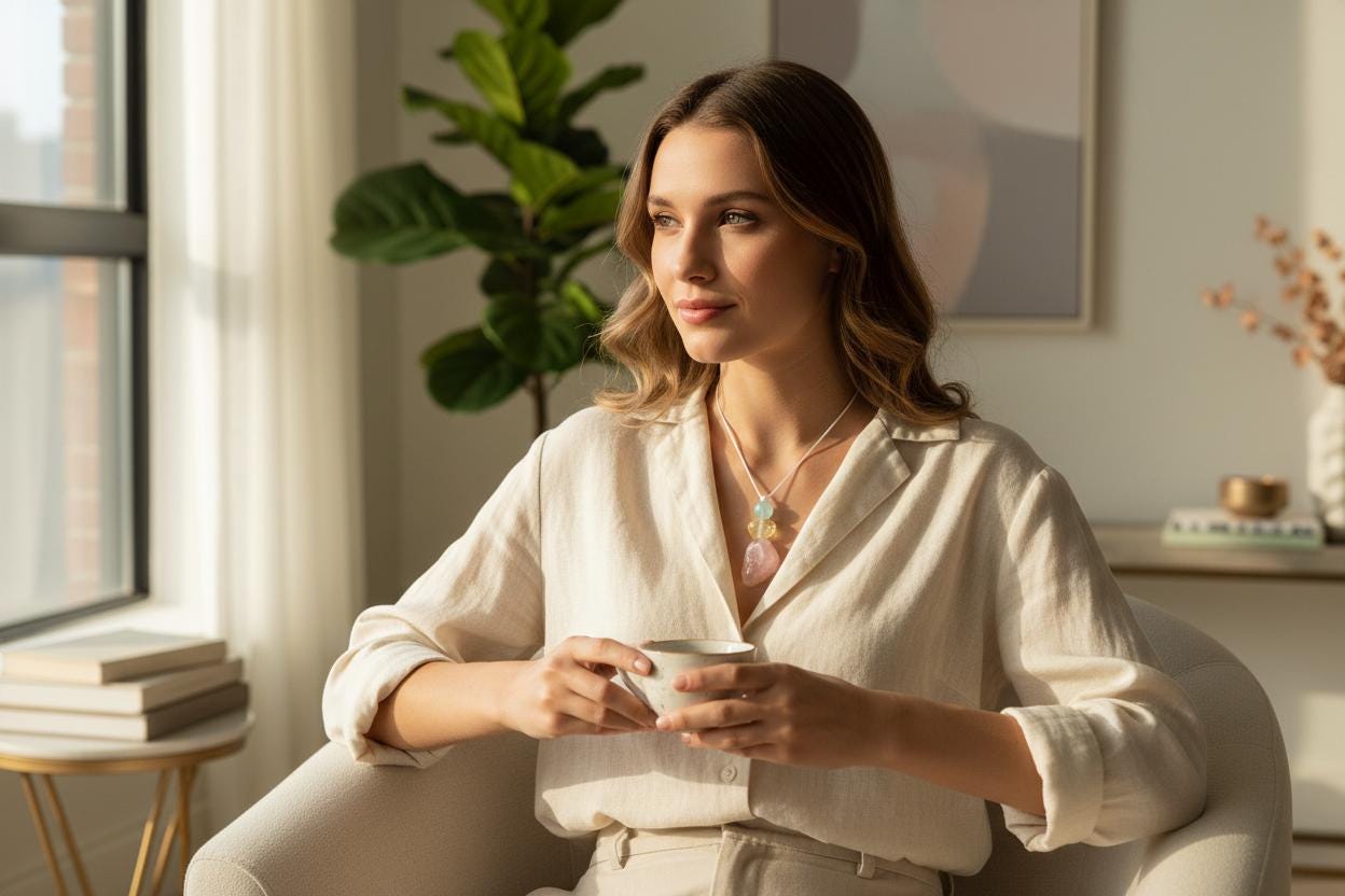 Rose Quartz Aquamarine Necklace, Natural Pink Crystal Chunky Pendant, Chunky Zen Gold Aura Accents, Adjustable Cord, Heart Energy #2069