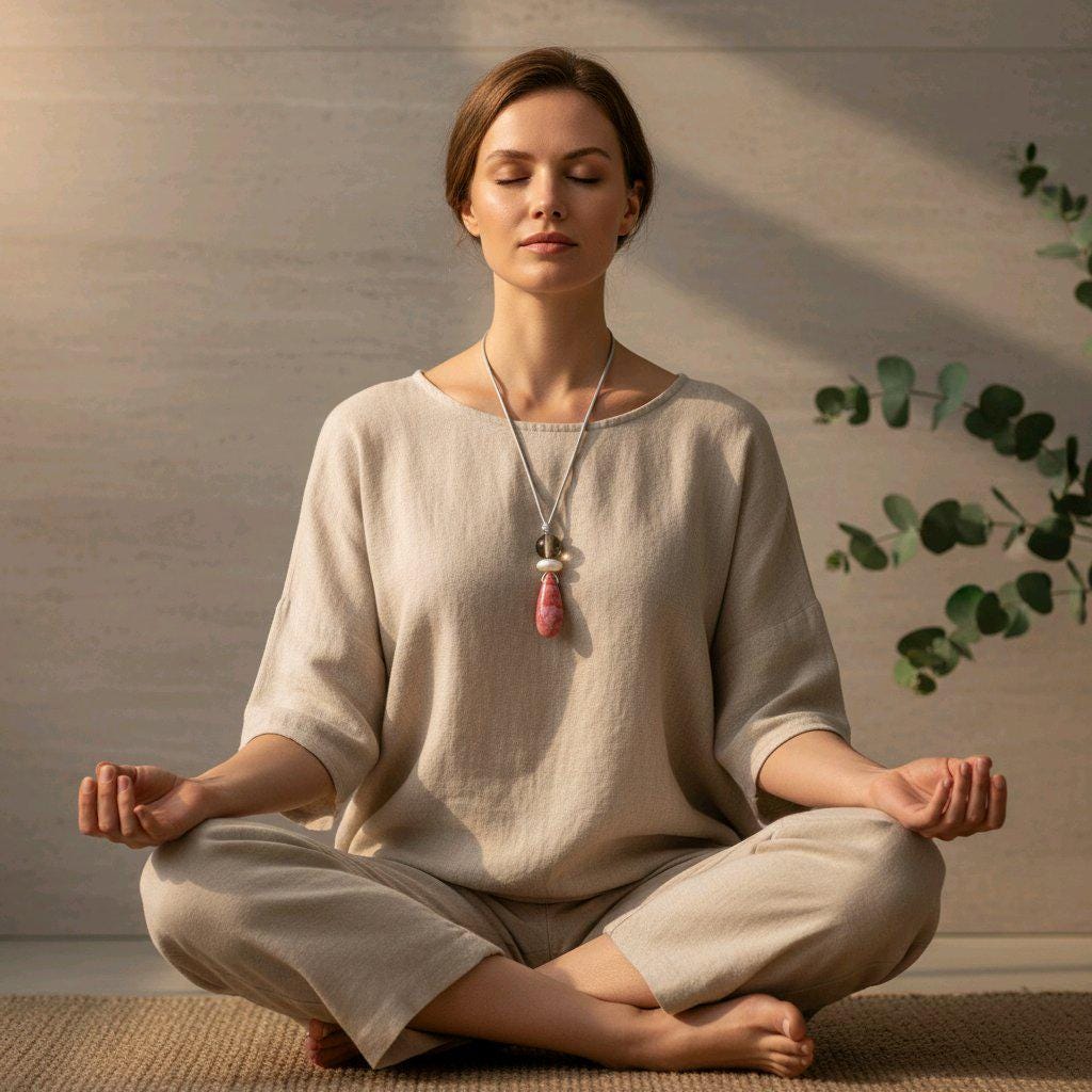 Chunky Rhodochrosite Necklace, Geometric Pink Stone Pendant with Baroque Pearl & Smoky Quartz, Spiritual Jewelry, Adjustable Leather #2576