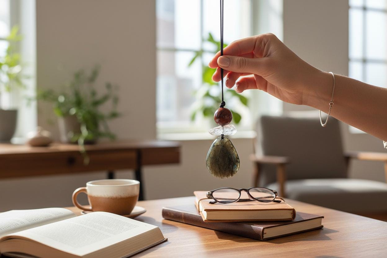 Chunky Labradorite Red Jasper Necklace, Geometric Zen Pendant, Natural Clear Quartz, Adjustable Leather Cord, Men's & Women's Gift