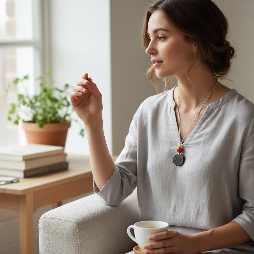 Geometric Flower of Life Obsidian Necklace, Chunky Black Obsidian Pendant with Red Jasper, Adjustable Leather Cord 30 inches #2560