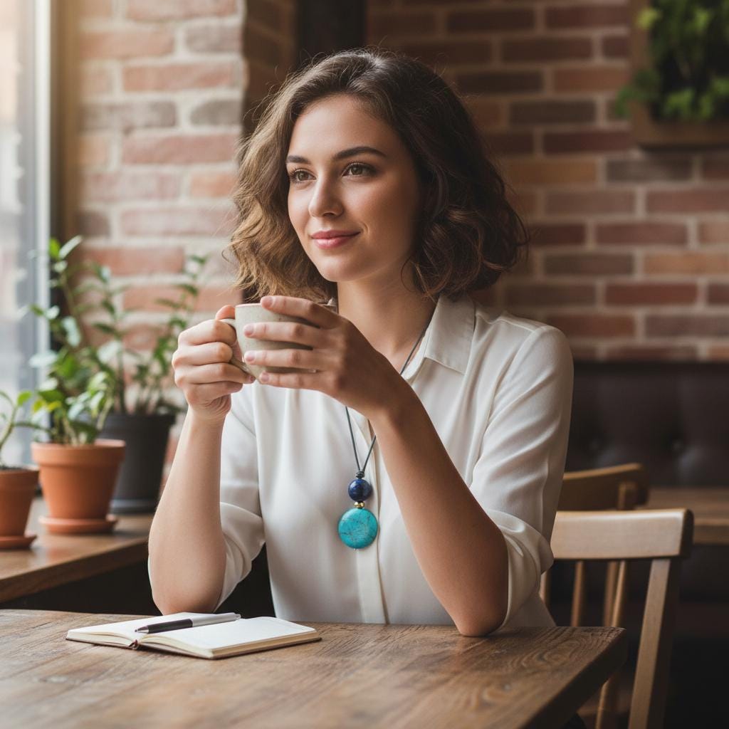 Turquoise Necklace Lapis Lazuli Pendant, Natural Blue Gemstone Chunky Geometric Jewelry, Adjustable Leather Cord