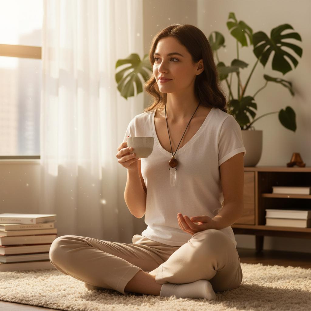 Chunky Clear Quartz Wand Necklace, Geometric Red Jasper Pendant on 30" Adjustable Real Leather Cord, Large Natural Crystal Healing #2539