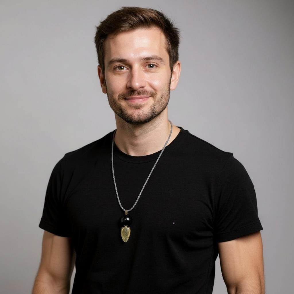 Chunky Citrine Shield Necklace, Geometric Black Obsidian Pendant on 30" Adjustable Real Leather Cord, Large Natural Crystal Protection #2540