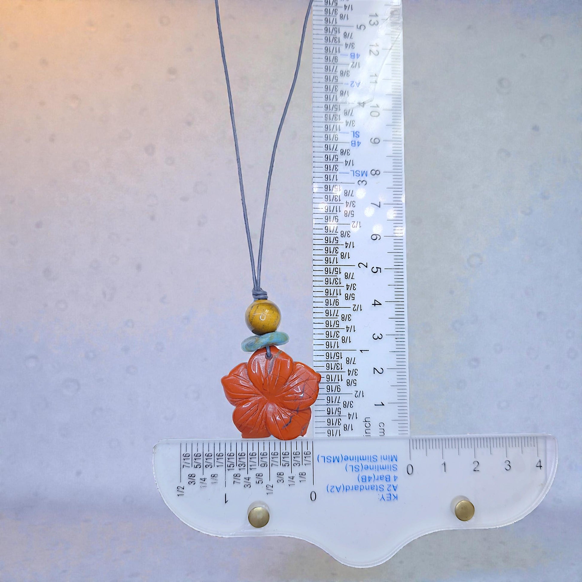 Red Jasper Necklace Flower Crystal Pendant, Chunky Tigers Eye Geometric Jewelry for Women Men with Adjustable Leather Cord up to 24 inches