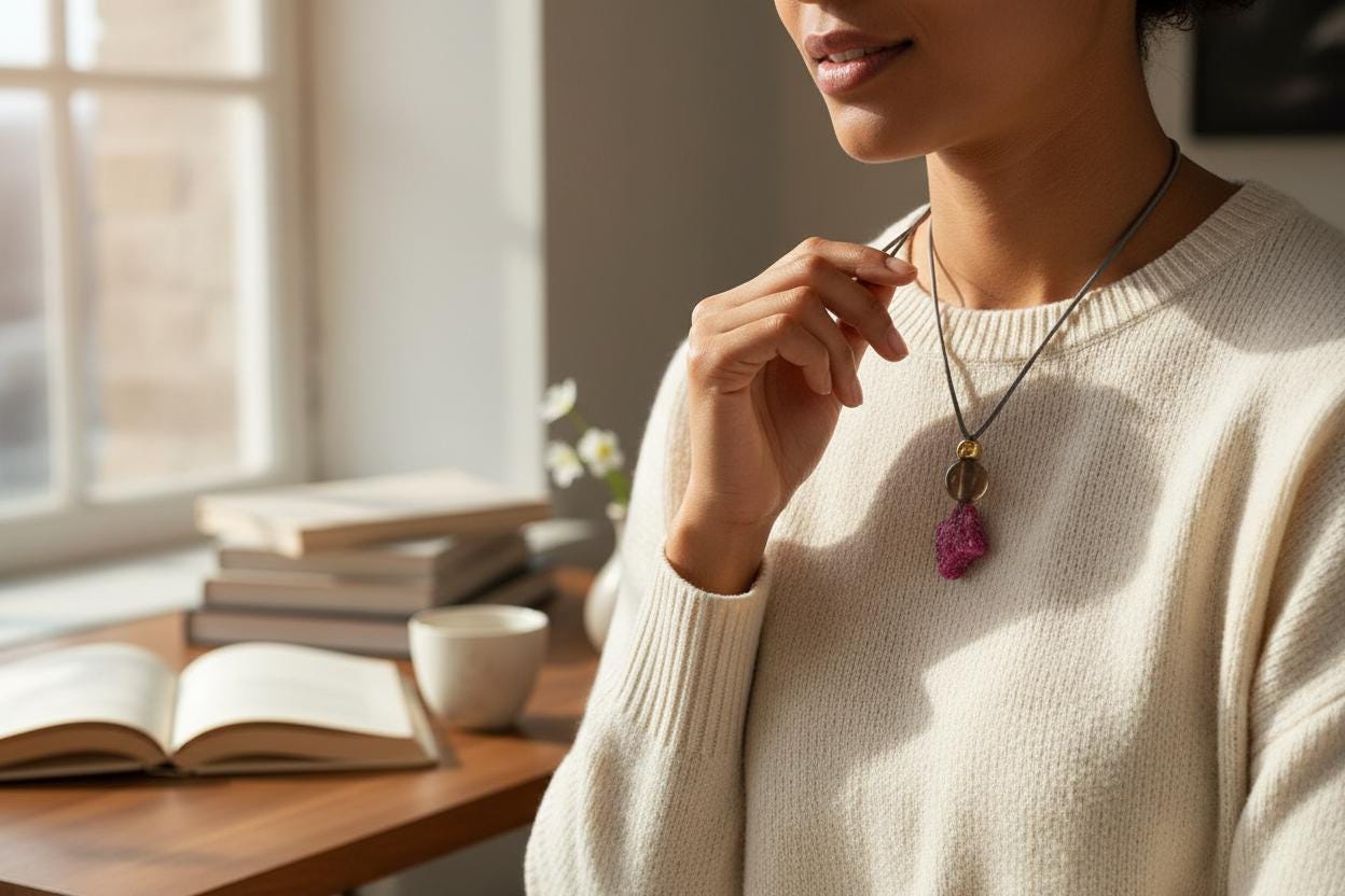 Chunky Raw Ruby Necklace, Geometric Smoky Quartz Pendant, Natural Rough Stone Jewelry, Adjustable Leather Cord Gift for Her #2585