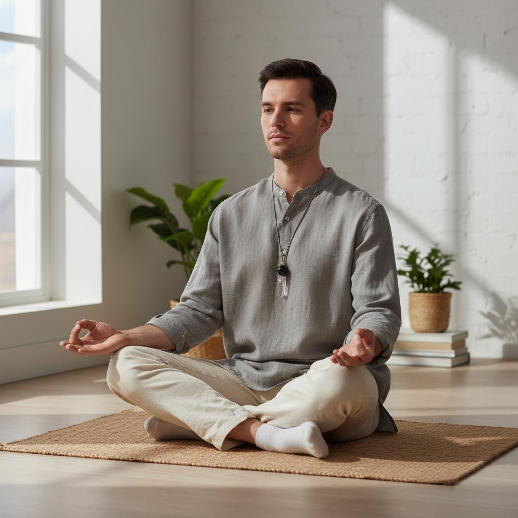 Clear Quartz Point Necklace, Chunky Geometric Black Onyx Jewelry, April Birthstone Gift for Him Her, Adjustable Leather Cord