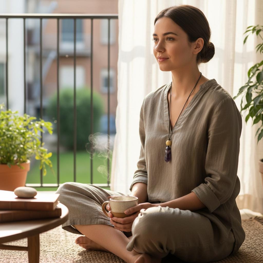 Geometric Chevron Amethyst Crystal Point Necklace, Chunky Dreamy Amethyst with Yellow Jade, Adjustable Leather Cord up to 30 Inches
