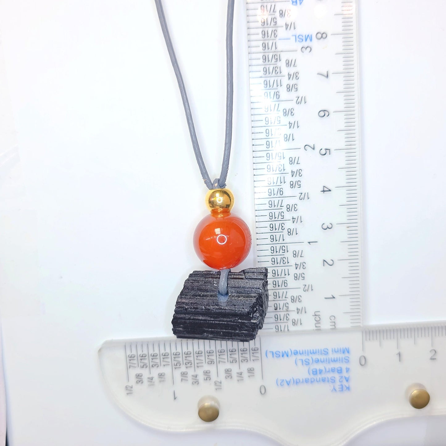 Raw Black Tourmaline Red Carnelian Necklace, Chunky Geometric Protective Stone Jewelry, Zen Boho Amulet, adjustable leather cord