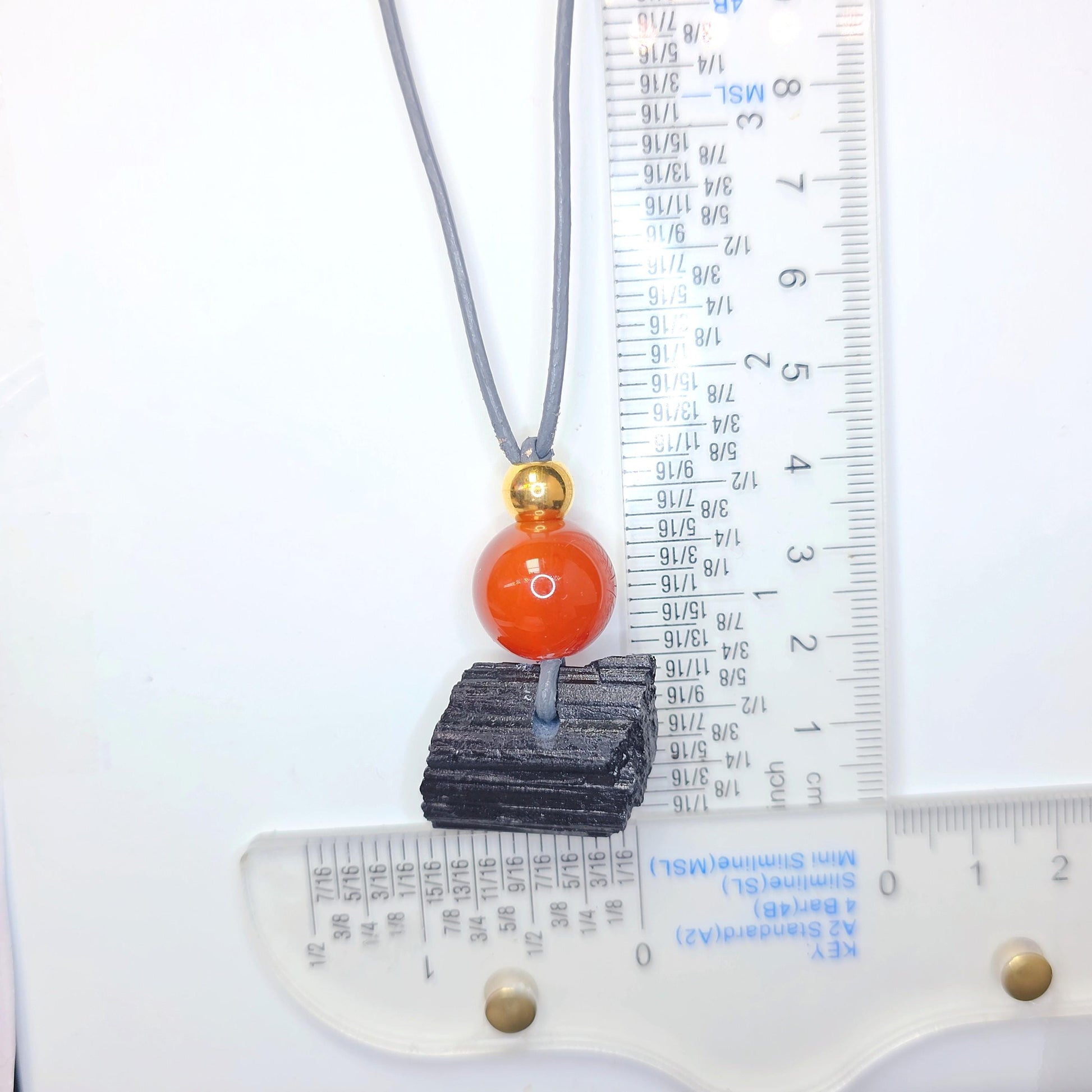 Raw Black Tourmaline Red Carnelian Necklace, Chunky Geometric Protective Stone Jewelry, Zen Boho Amulet, adjustable leather cord