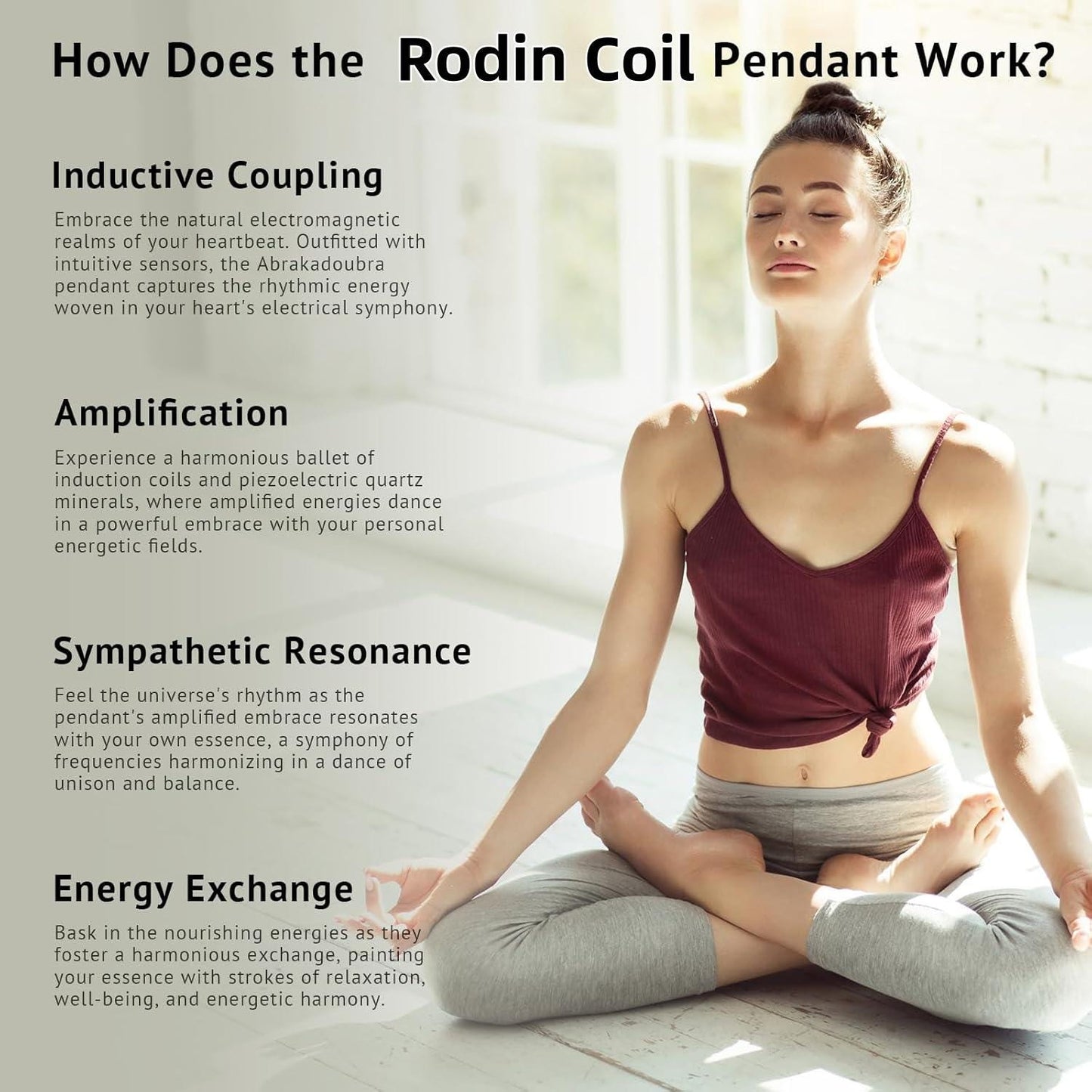 7 Chakra Rodin Coil Necklace Healing Crystal Orgone Energy Pendant Chunky Yoga Jewelry for Protection with Adjustable Leather Cord