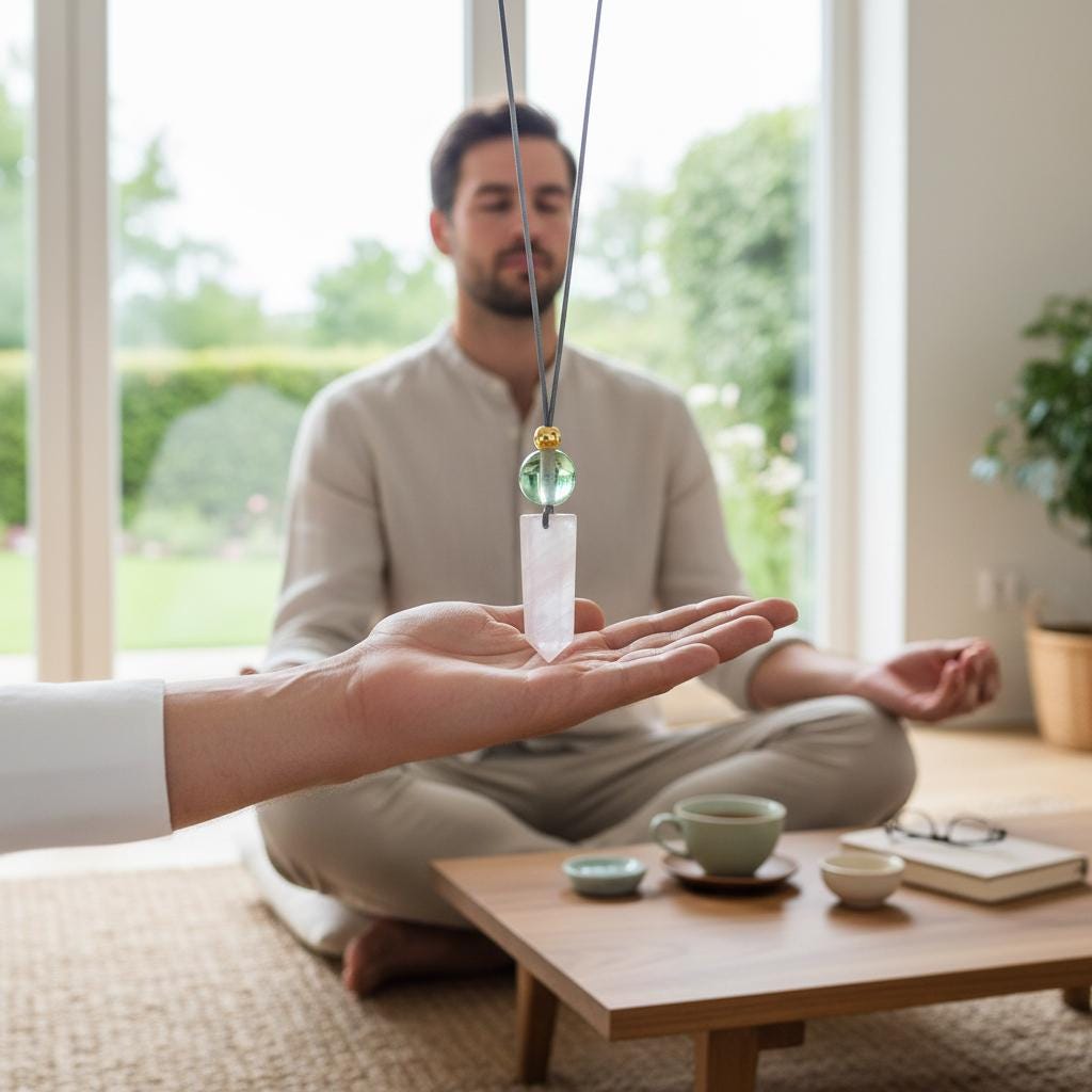 Rose Quartz Point Necklace, Chunky Natural Green Fluorite Crystal Hexagonal Wand Pendant for Women Men, Adjustable Leather Cord