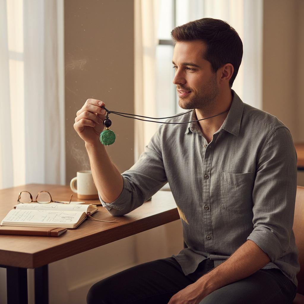 Turquoise Flower Necklace, Chunky Obsidian Protection Jewelry, Hand Carved Totem Crystal Pendant, Adjustable Leather Cord