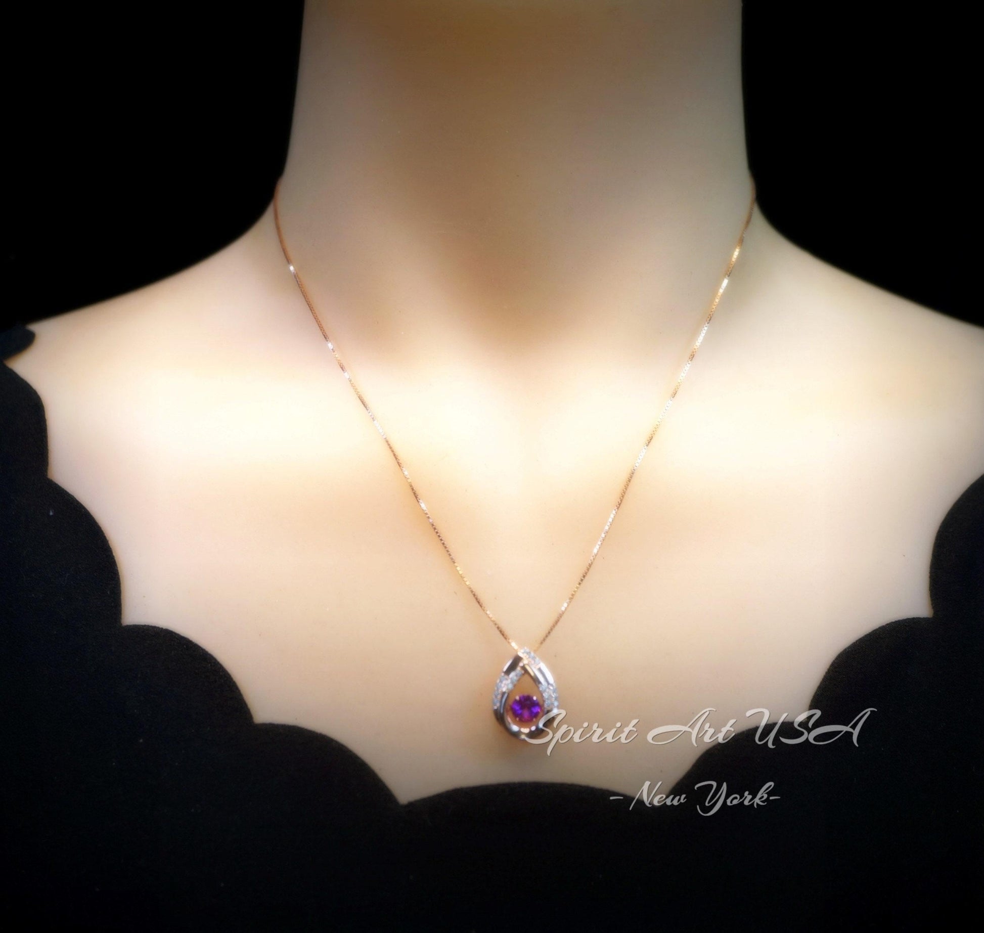 Swing Pink Tourmaline Necklace - Rose Gold coated Dynamic 0.85 Ct Pink Tourmaline Pendant - Full Sterling Silver Tourmaline Jewelry #181